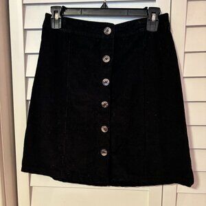 Corduroy button-down skirt